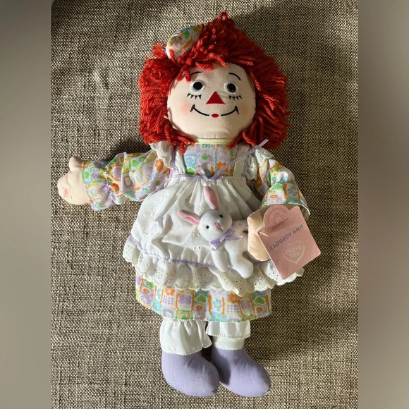 Vintage 2002 Spring Raggedy Ann Doll with Bunny • New w/ Tags • By Applause - Picture 1 of 6